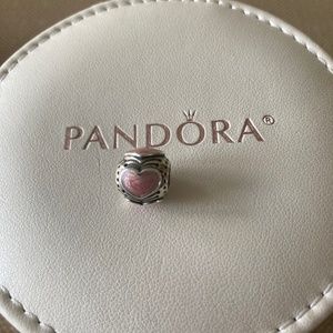 Pandora rose enamel heart charm